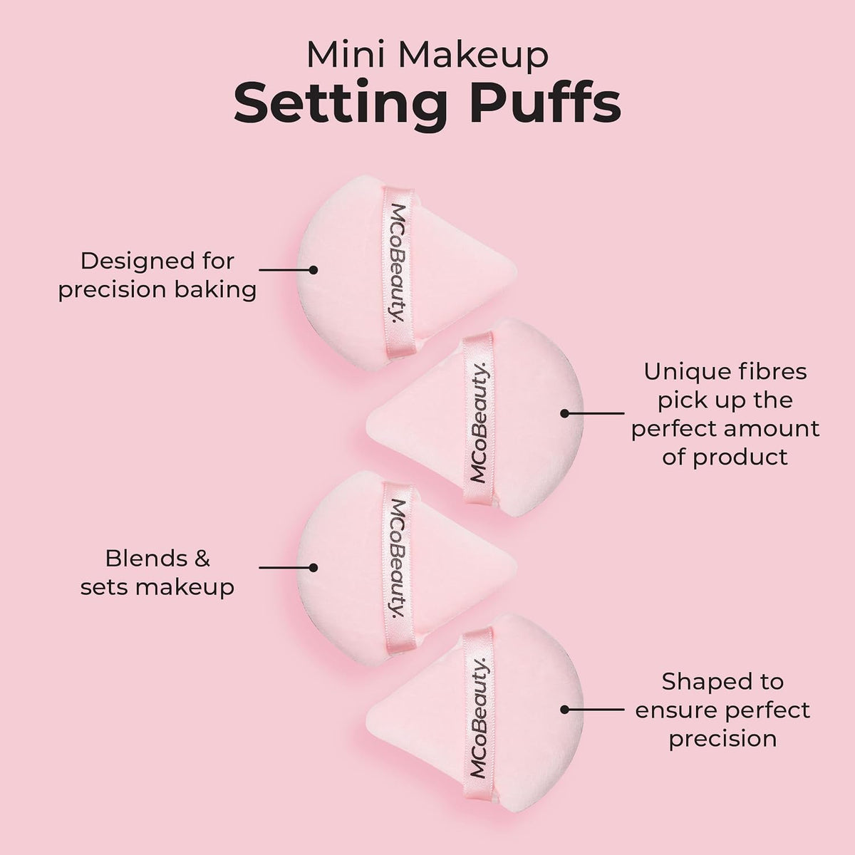 Setting Puffs 4 Pack - Mini Velour Powder Puff Set