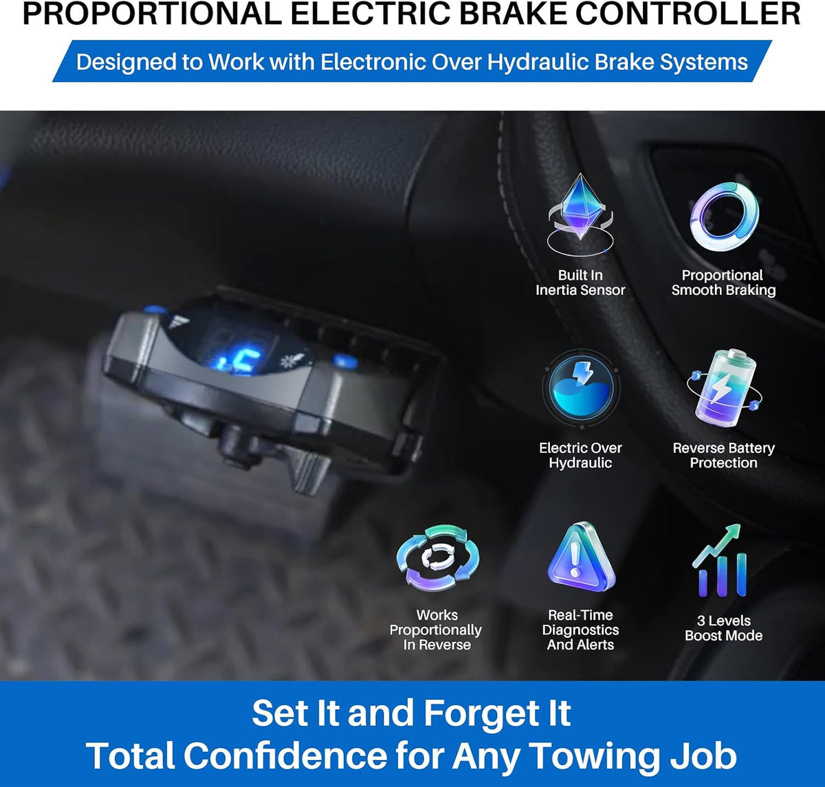 90885 Proportional Trailer Brake Controller Kit for 1-4 Axles