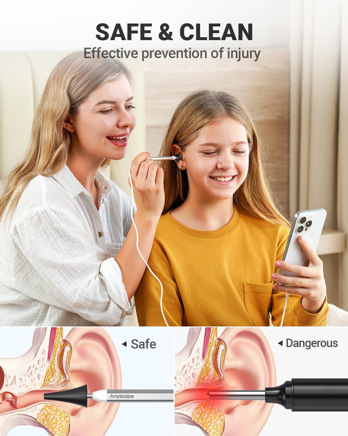 Otoscope with Gyroscope, Ear Scope Camera, Compatible with iPhone/Android