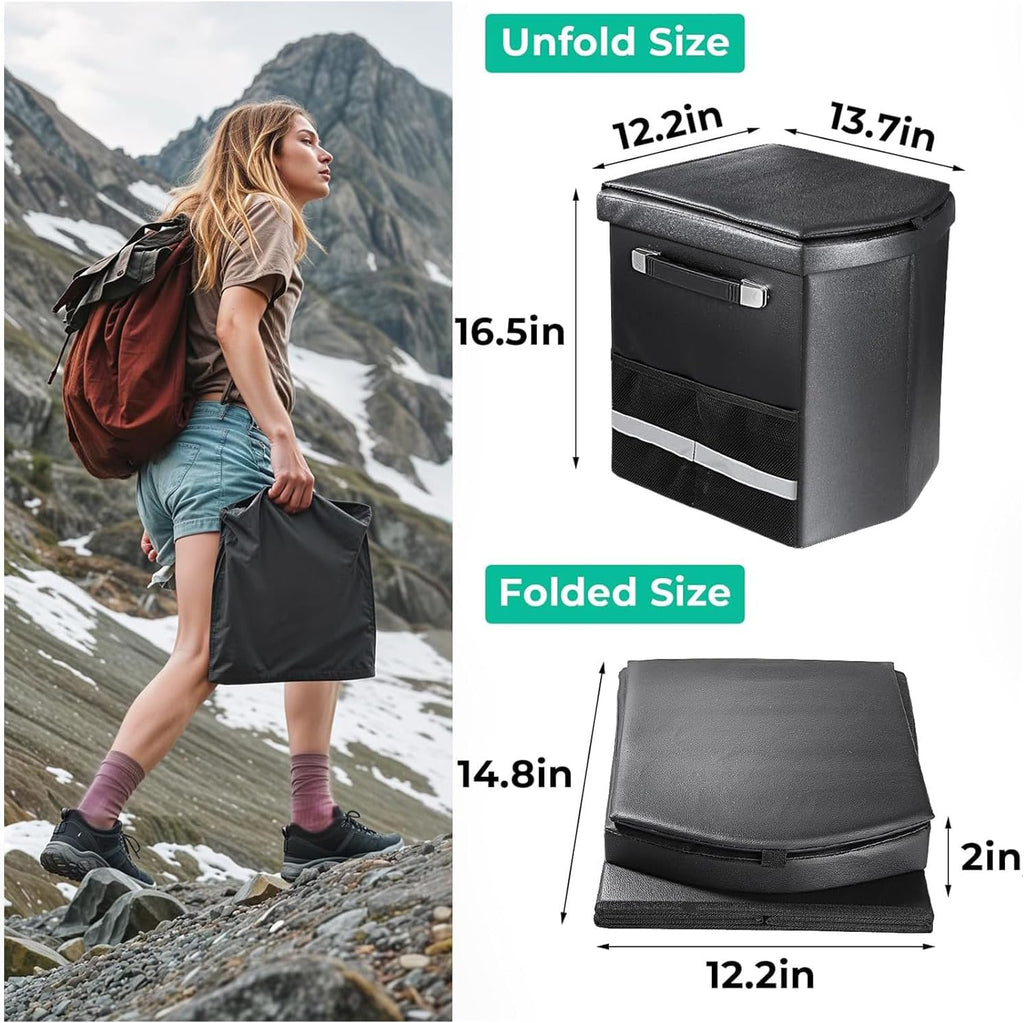 2026 Upgraded XL Portable Toilet for Adults,Tall Camping Toilet with Lid and Convenient Carry Bag, Portable Potty for