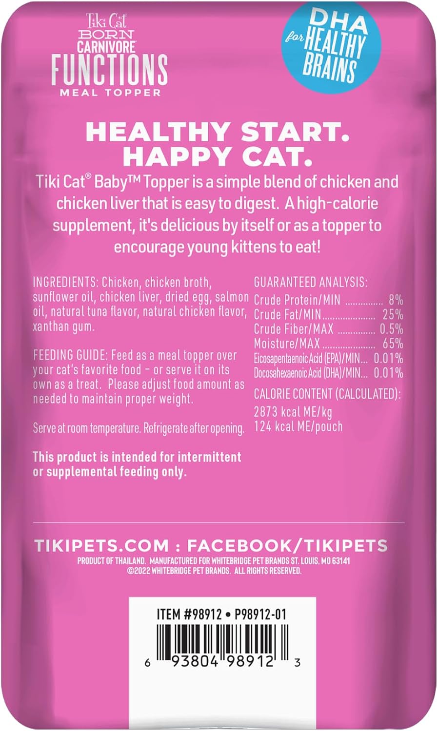 Born Carnivore Baby Topper, Chicken & Chicken Liver, 1.5 oz. Pouch