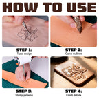 TheCraftGuy Leather Stamping Tools with Swivel Knife, 8 Pack, for Carving