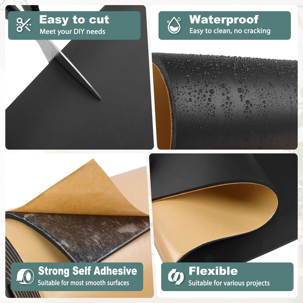 Neoprene Foam Padding with Adhesive Closed Cell Foam, Black