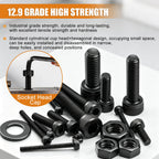 2000PCS Metric Screw Bolt Assortment Kit M2/M3/M4/M5/M6 Hex Socket Head Cap Bolts Nuts & Washers Set 12.9 Grade Alloy