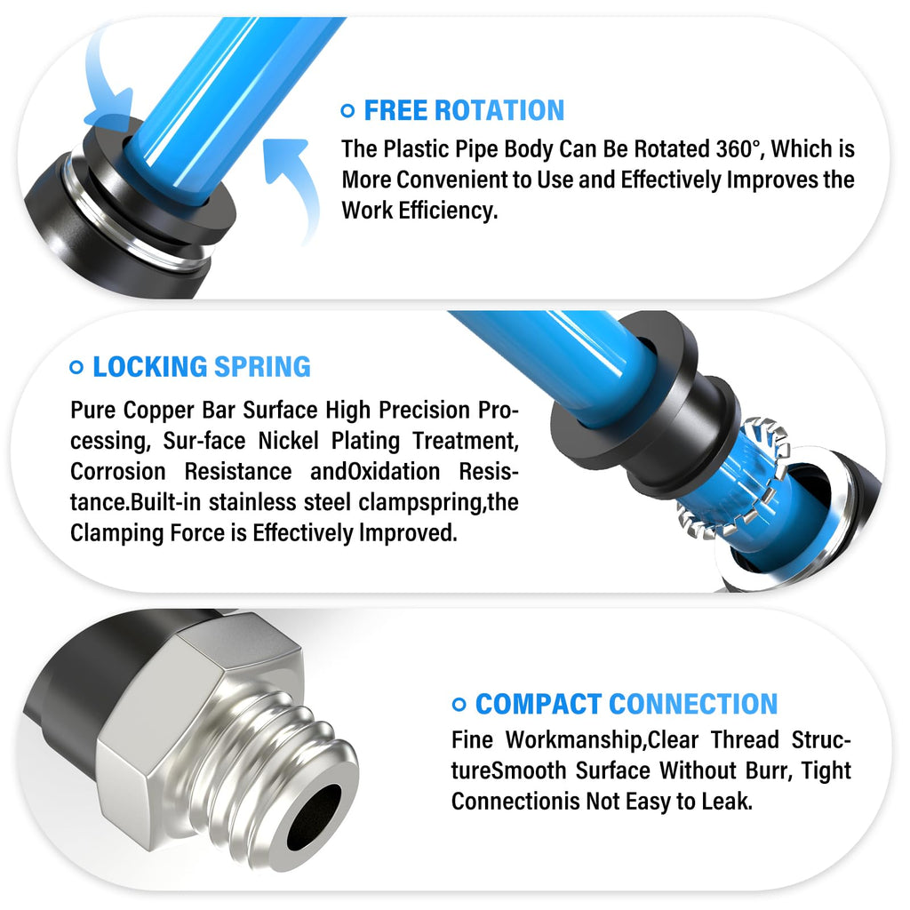 TAILONZ 6mm x M6 Push to Connect Elbow Fitting 10Pcs