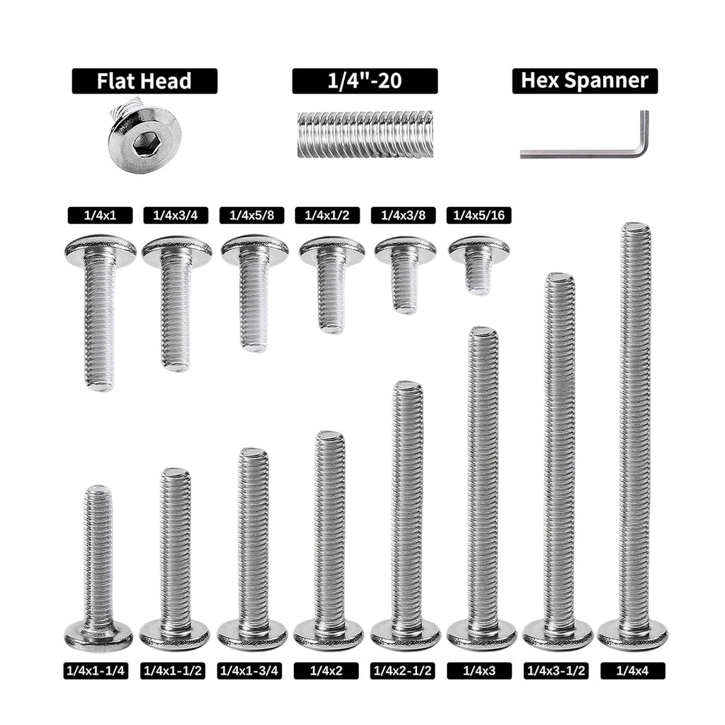 5/16-18 x 3" (10 Pack) Flat Head Hex Socket Cap Screws Bolts, 304 Stainless Steel 18-8, Hex Drive Countersunk Furniture Connector, Fully Threaded Machine Thread, Bright Finish