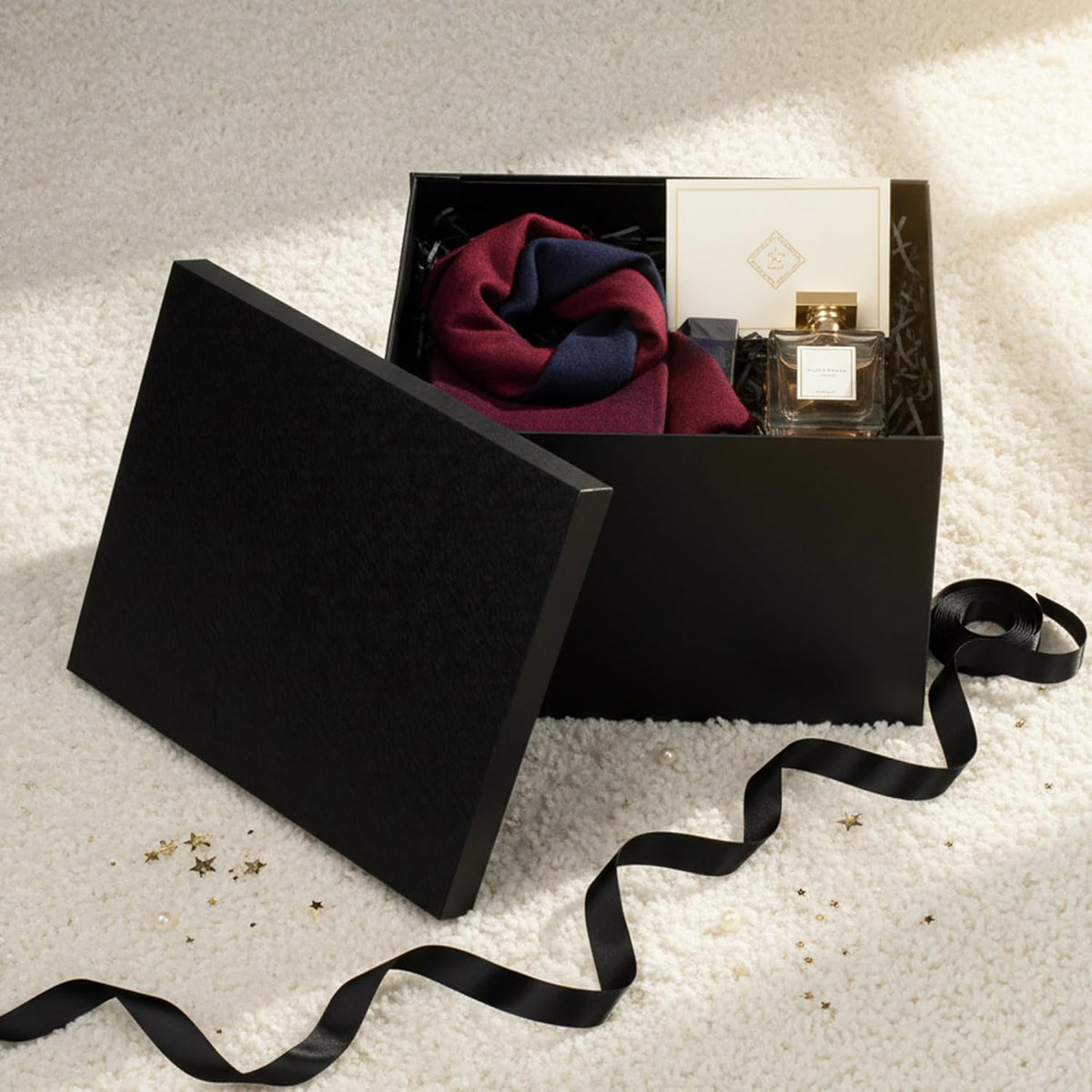 15x12x10 Inches Large Black Gift Boxes with Lids for Presents