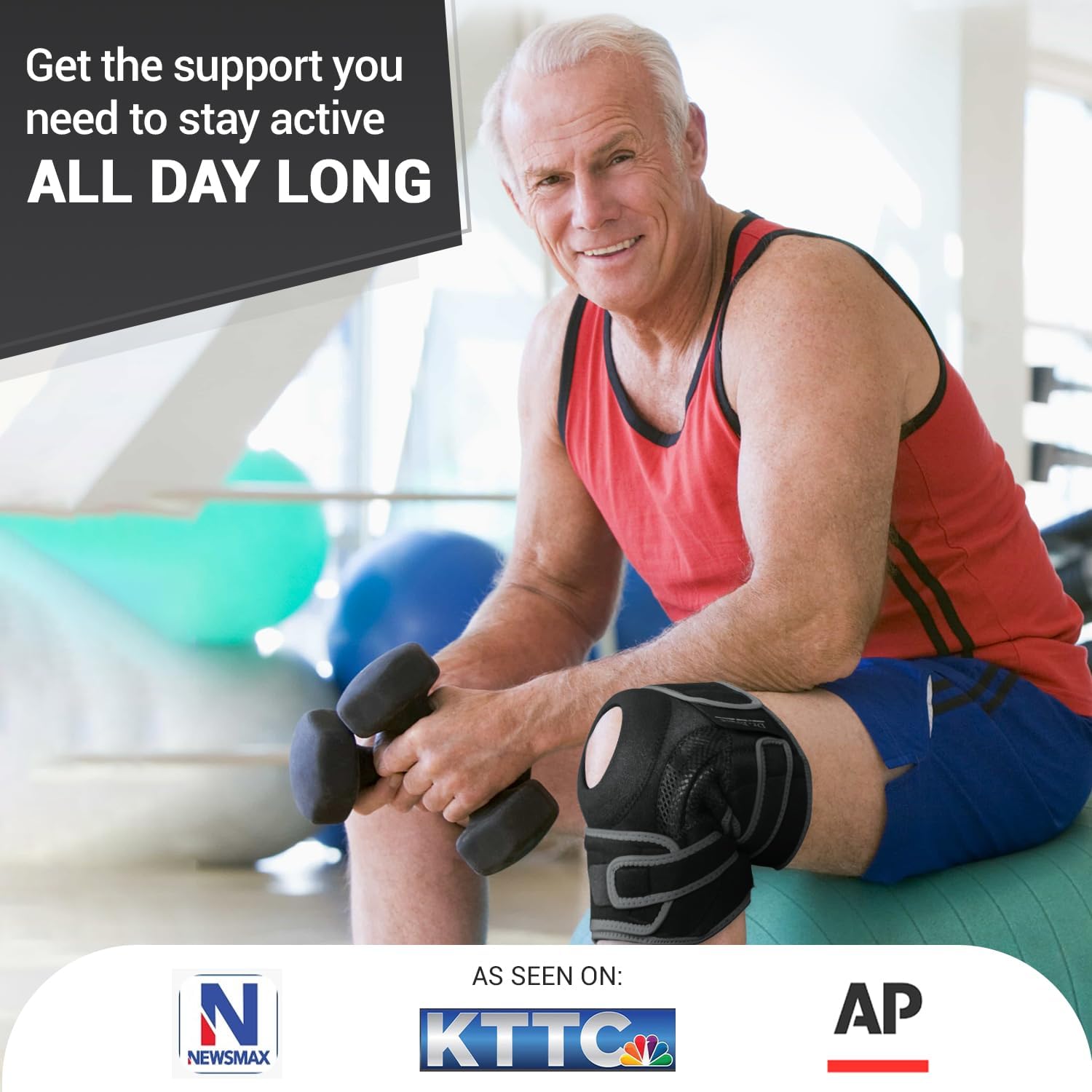 ELITE Knee Brace with Side Stabilizers & Patella Gel Pads for Maximum Knee Pain Support and fast recovery for men and