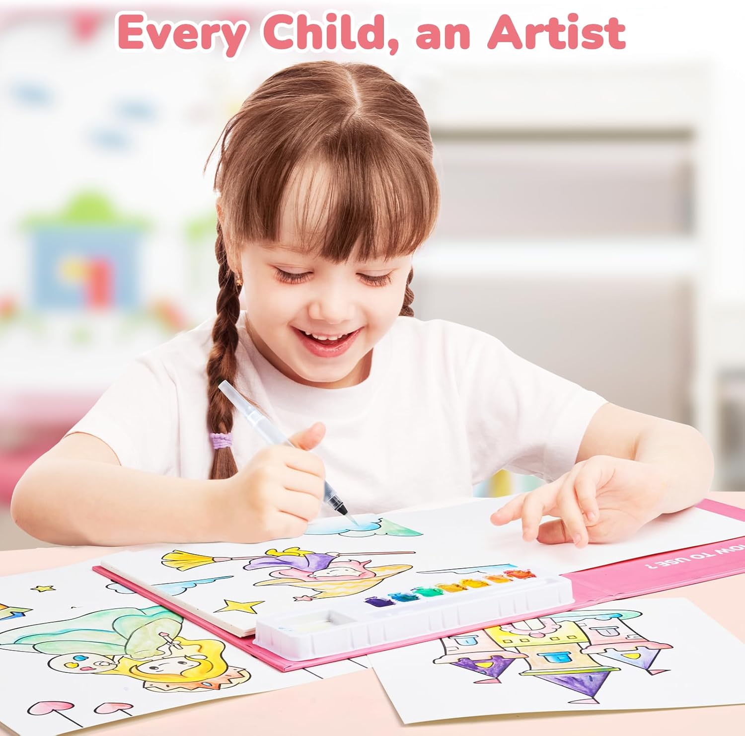 Paint with Water Coloring Books for Toddlers (Magical Pony) | Watercolor Painting Set for Kids Ages 3-5 & 4-8, Arts &