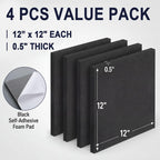 4 Pcs 0.5 Inch Thick Foam Padding Sheet with Adhesive Backing