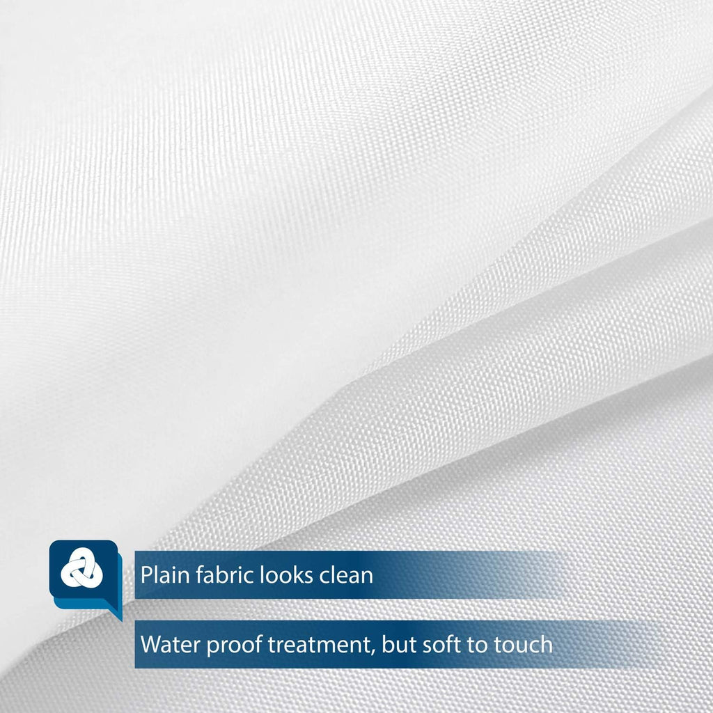 Waterproof Fabric Shower Curtain or Liner White, 72x72 | Soft Microfiber Cloth, Waterproof, Hotel Quality, Machine
