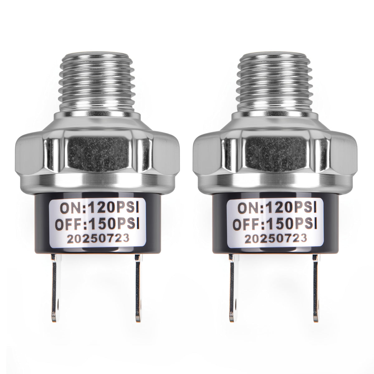 CNWZYMX 120-150 PSI Air Pressure Switch 1/4 NPT Thread, Silver 2PCS