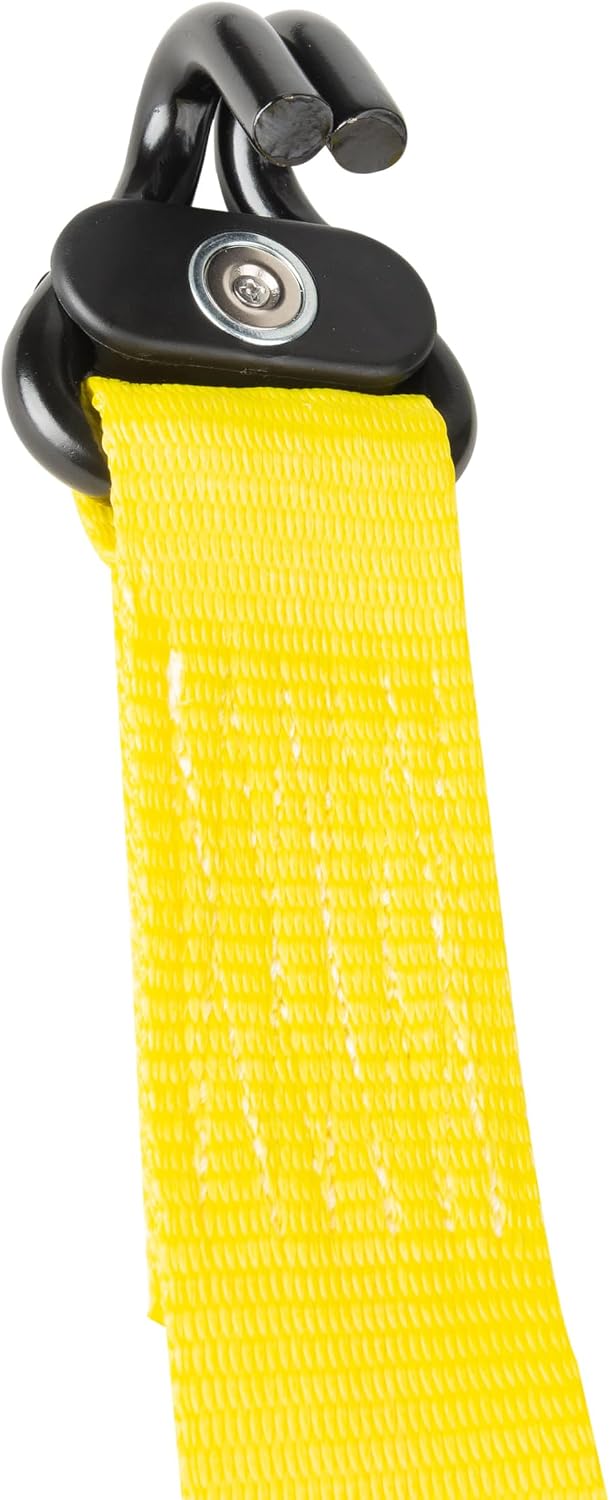 Ratchet Tie Down Strap 2 in. x 27 ft. with Magnetic Double J-Hook– 10,000 lb Break Strength, 3,333 lb Working Load