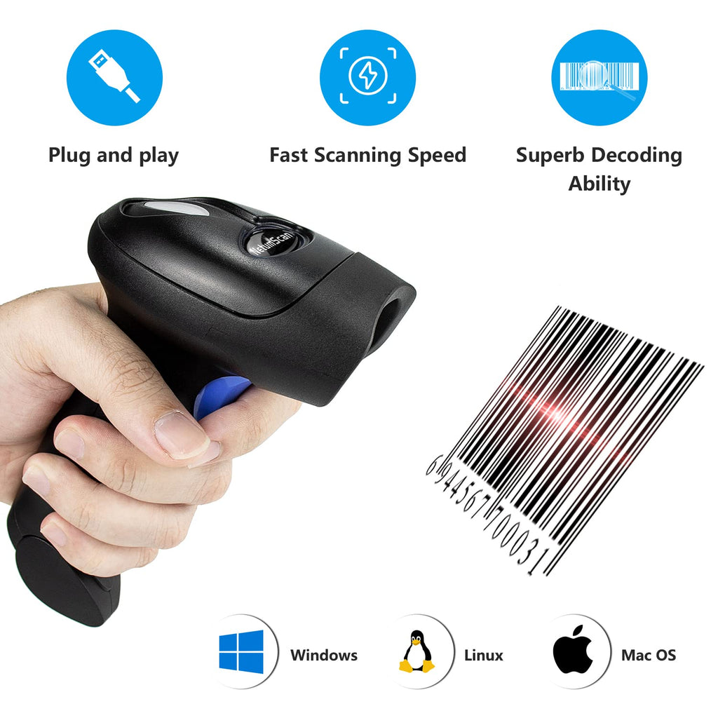 Wireless 2D 1D Barcode Scanner,2.4G & Wired Connection Scanner