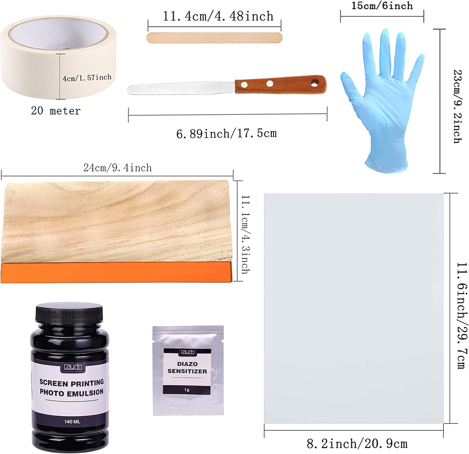 46 Pieces Screen Printing Kit with 4 Color Screen Printing Ink, 2 Size Screen Printing Frame and Squeegees for Screen
