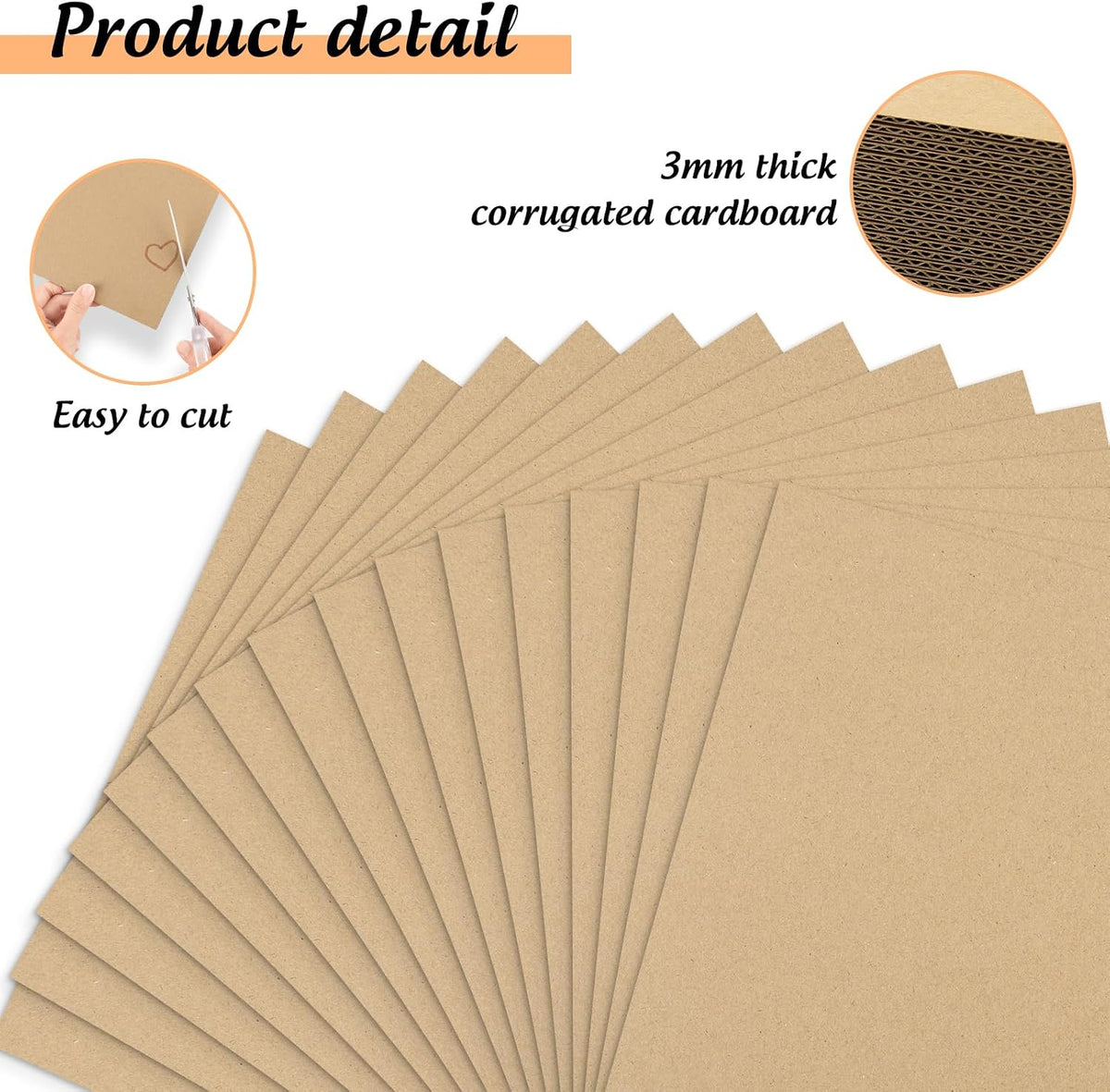 50 Pack 12.4" Corrugated Cardboard Sheets for LP Shipping