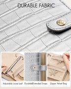 Small Travel Jewelry Case with Velvet Clear Pouches,Silver