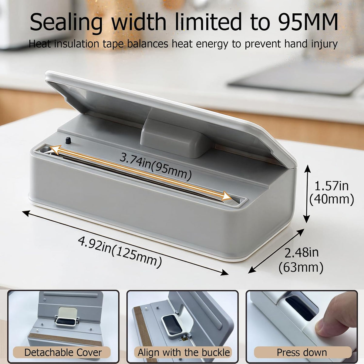 Mini Bag Sealer,6-Speed Adjustment and LED Display (White)