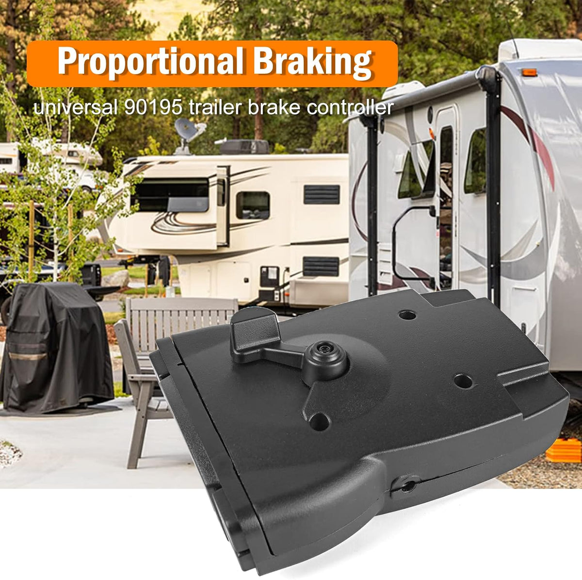 Universal Trailer Brake Controller for Trailers with 1-4 Axles Compatible with Ford GM Chevy Dodge RAM Toyota Jeep &