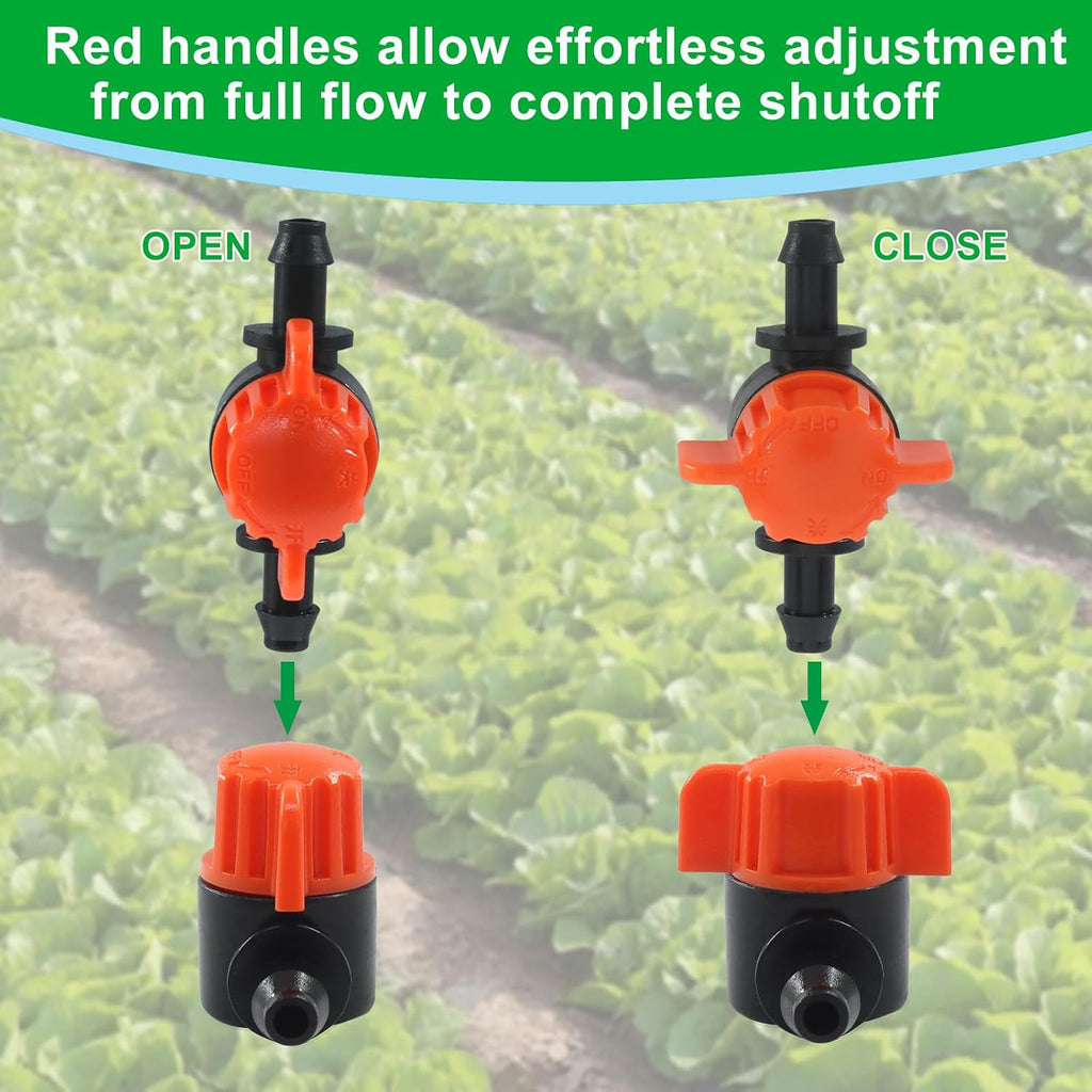 20 Pcs 1/4 Inch Drip Irrigation Shut Off Valves