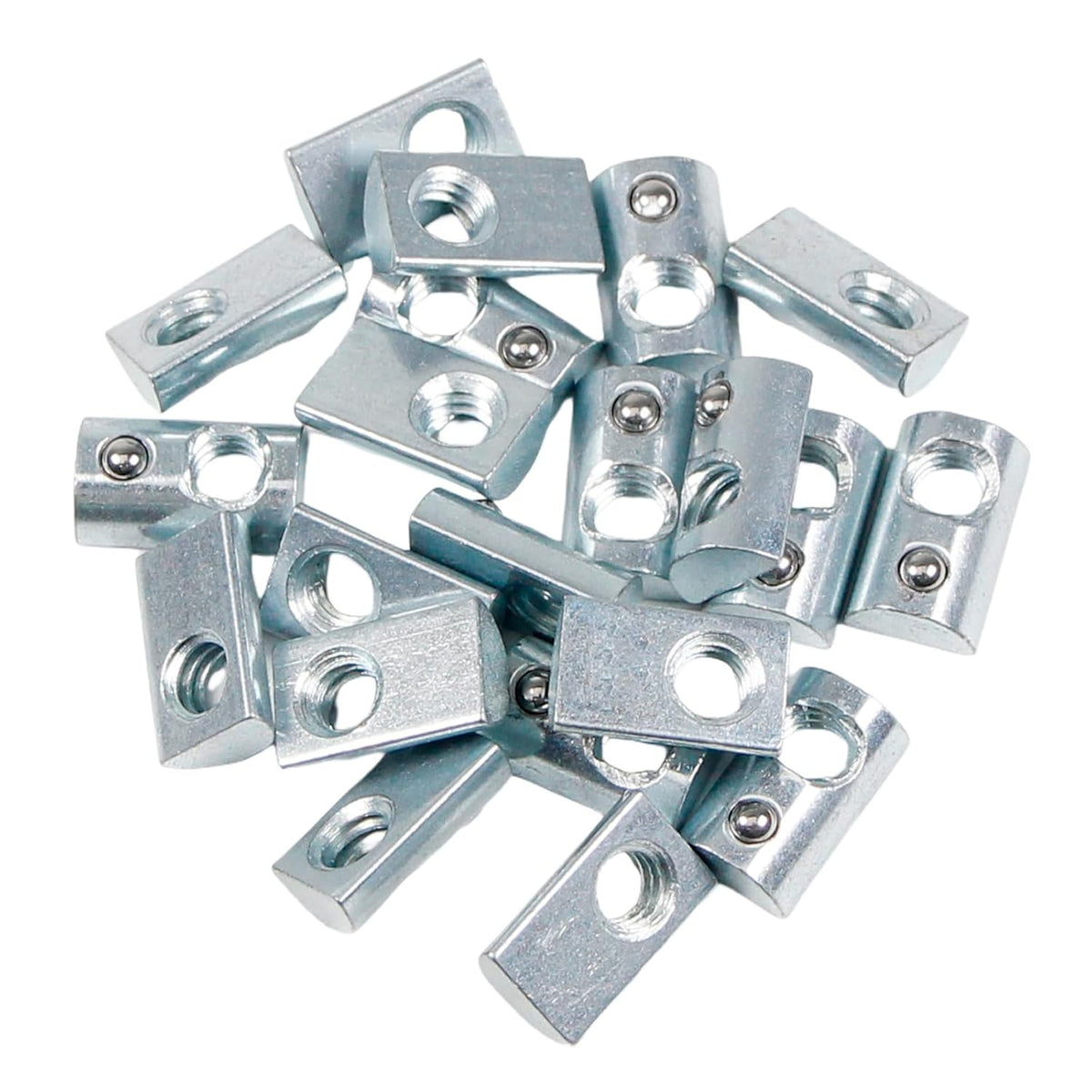 1/4"-20 Threaded Steel Roll in T-Nut with Ball Spring, 22PACK