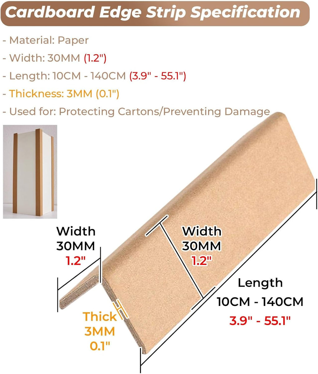 Cardboard Edge Protectors for Shipping, 100 Pack Packaging Edge Bumper/Shipping Box Corner Guards/Ticker Box Edging