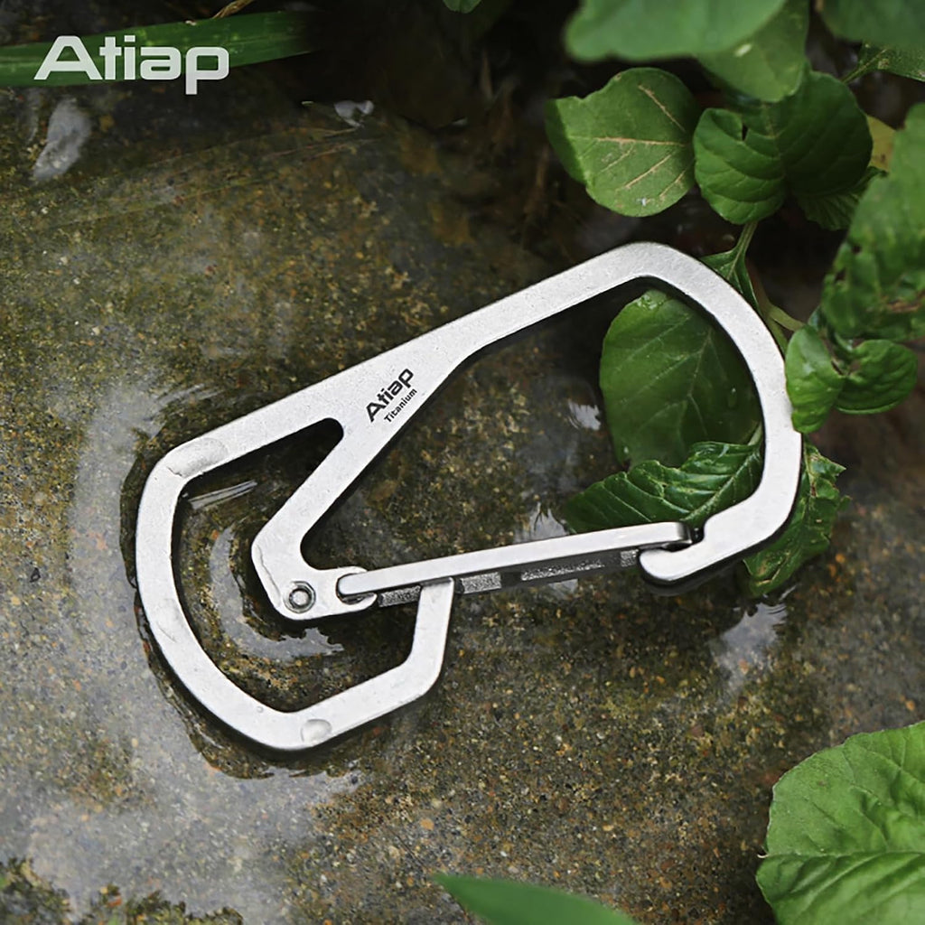 Ultralight Titanium Keychain Carabiner Clip, Heavy Duty EDC Key Ring Holder for Belt Loop, Quick Release Utility