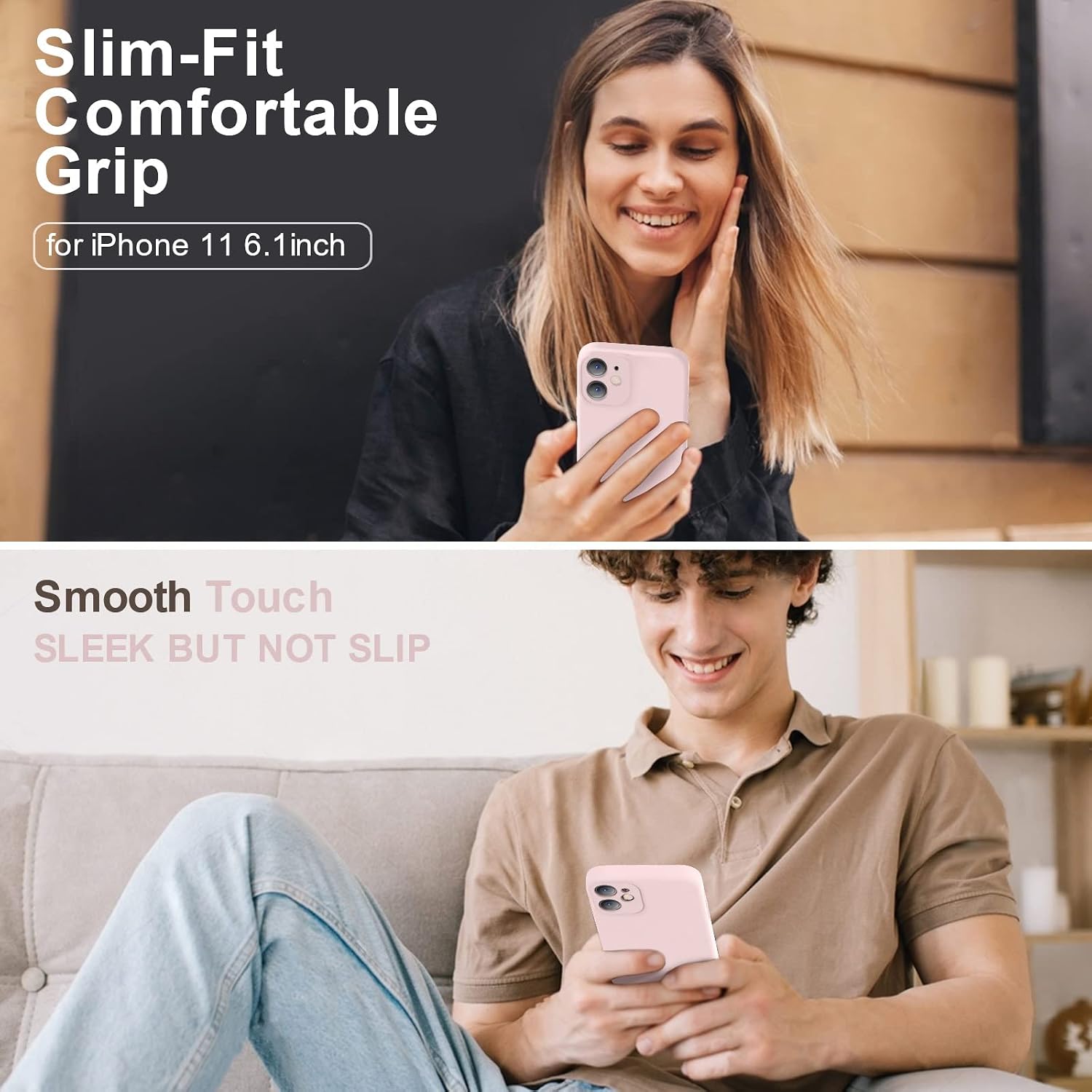 Compatible with iPhone 11 Case, Upgraded Liquid Silicone with [Flat Edges] [Camera Protection] [Soft Anti-Scratch