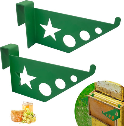 Beehive Frame Holder, 2 Pcs Bee Hive Stand,Green Double Spraying of Paint Stainless Steel Beehive Frame Perch,Beehive