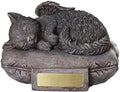 Pet Memorial Angel Cat Sleeping On Pillow Cremation Urn Bottom Load 30 Cubic Inch