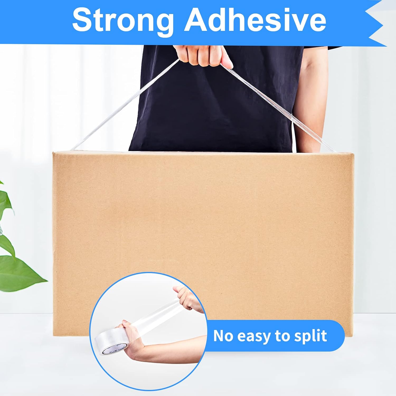 12 Rolls Clear Packing Tape, Heavy Duty Packaging Tape | 2.7mil Thick and 1.88" Wide. 60 Yards per Roll, 720 Total