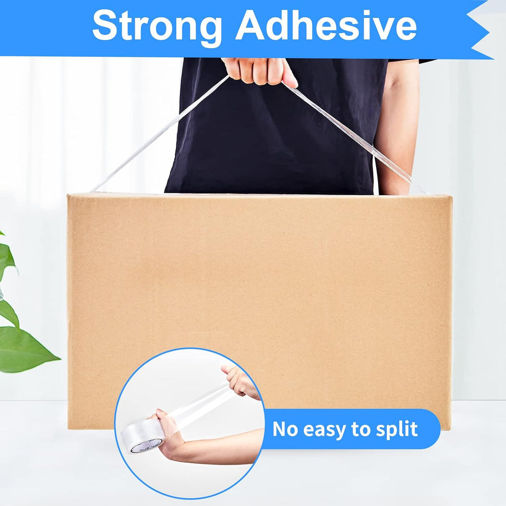 18 Rolls Clear Packing Tape, Heavy Duty Packaging Tape | 2.7mil Thick and 1.88" Wide. 60 Yards per Roll, 1080 Total