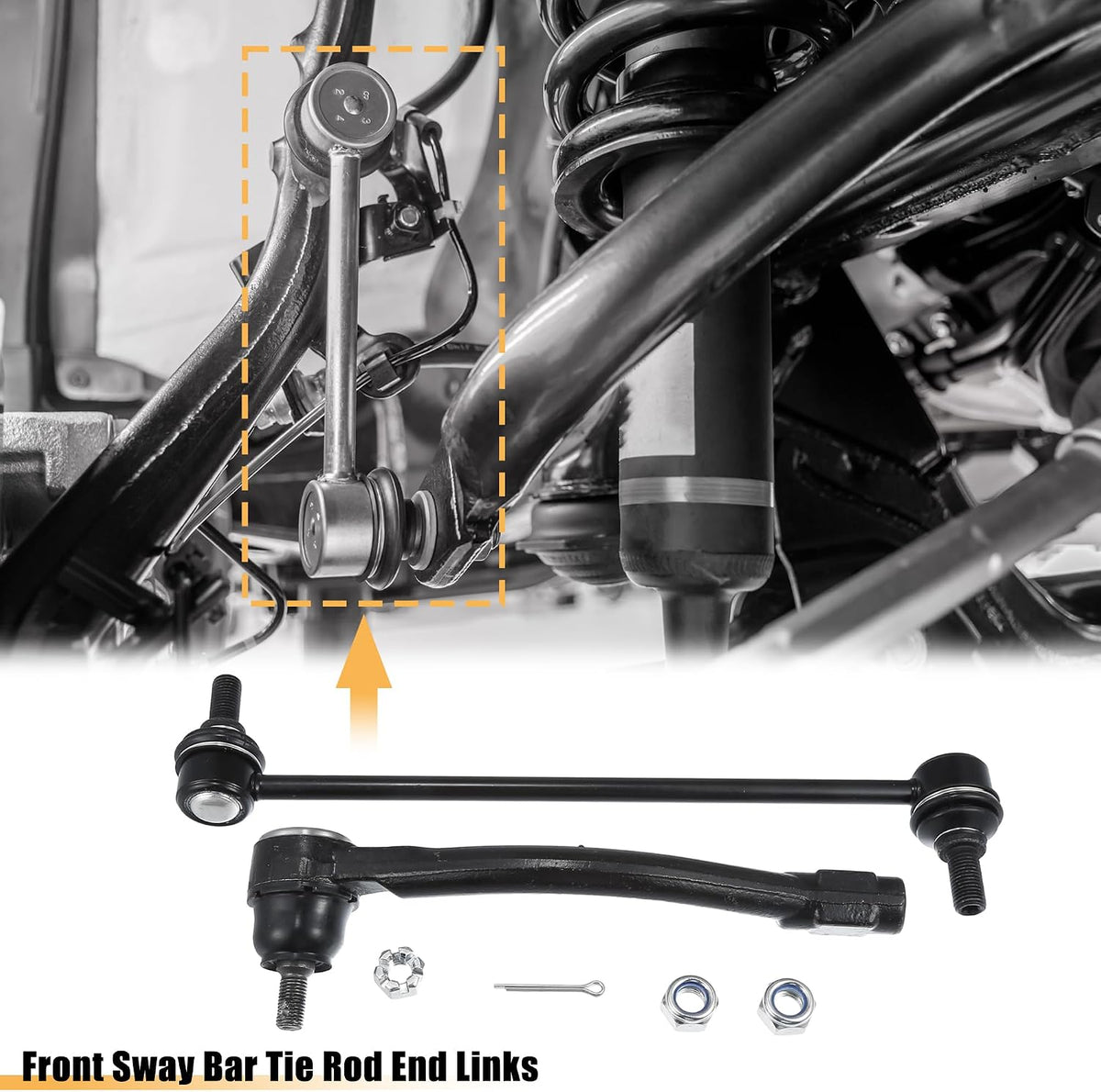 X AUTOHAUX 4x Front Sway Bar Tie Rod Lower Ball Joint for Hyundai Elantra