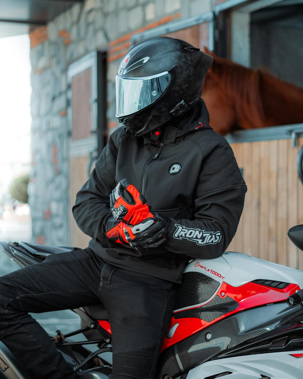 Motorcycle Jacket for Men, CE Certified 3-in-1 Riding Hoodie | CE Level 2 Armor, EVA Back Protector, Removable Liner