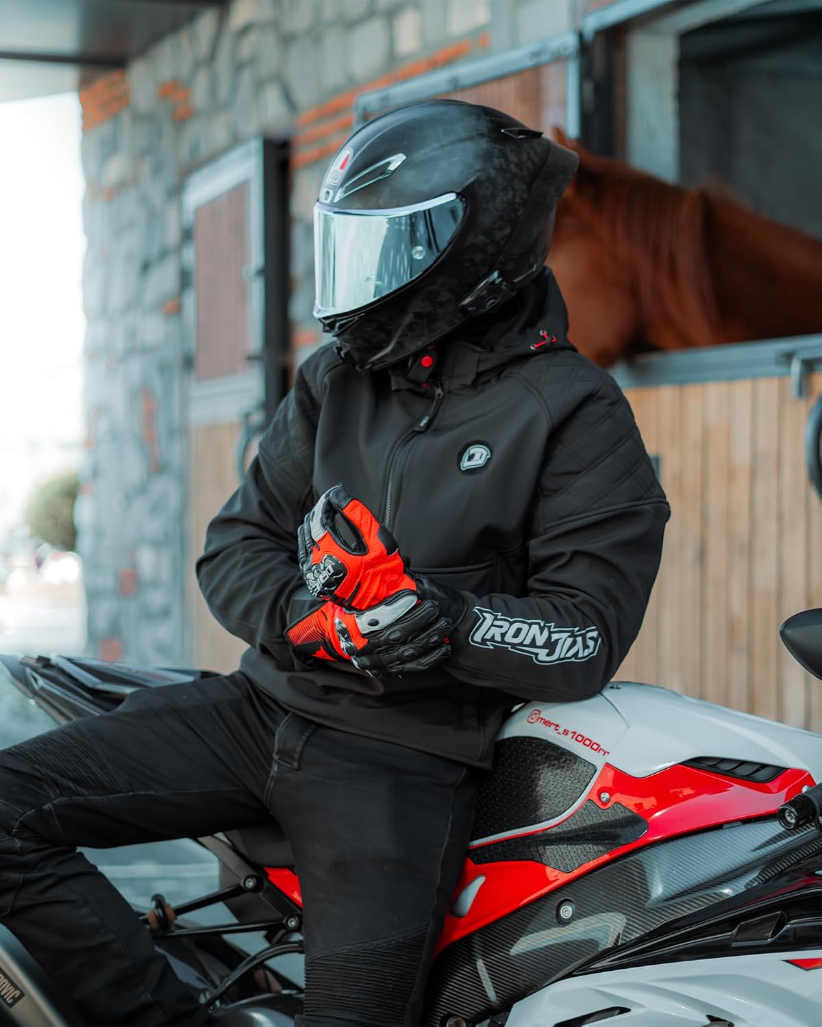 Motorcycle Jacket for Men, CE Certified 3-in-1 Riding Hoodie | CE Level 2 Armor, EVA Back Protector, Removable Liner