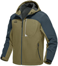 Men's Soft Shell Jacket Full Zip Fleece Lined Khaki M