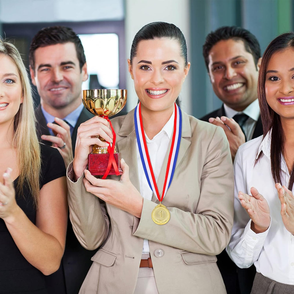 72 Pcs Gold Silver Bronze Award Medals Winner Medals Metal Participation Medals with Neck Ribbon 1st 2nd 3rd Prize