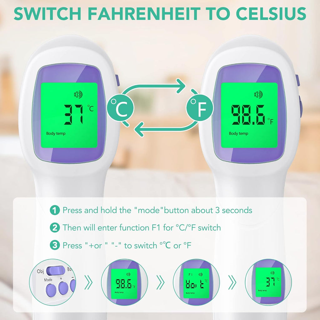Thermometer for Adults and Kids Forehead Thermometer for Kids Digital Touchless Thermometer Infrared Forehead