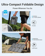 60W Portable Solar Panels with PD 45W USB-C, 20W USB-A, DC Outputs | Built-in Kickstand, IP68 Waterproof, Folding