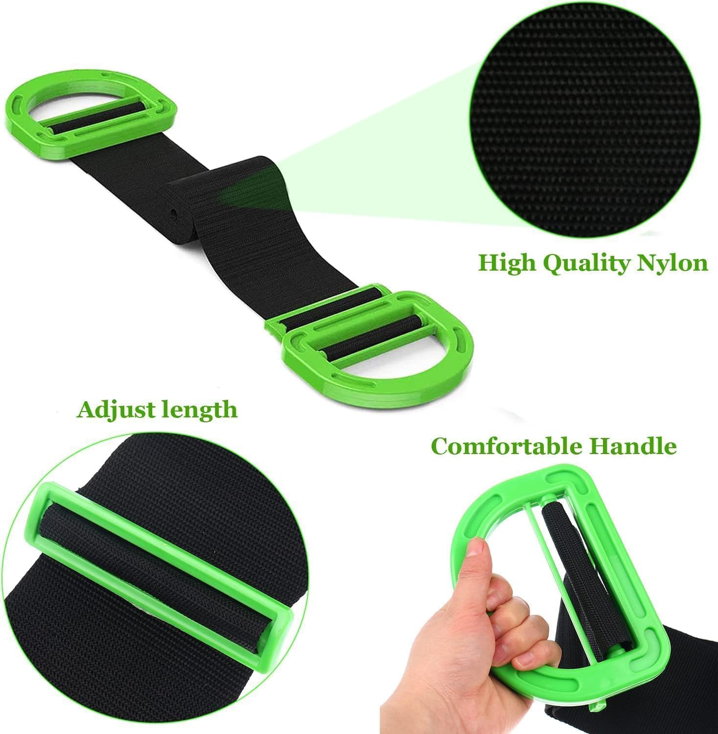 Lifting Moving Straps and 2PACK Grocery Bag Carrier Handle,1-Person Adjustable Handle Moving Lifting Strap