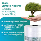 EcoWave-7.1 Air Pillows for Packaging, 8" Wide and 1725' Long CO2-Neutral Film (1 Roll) - Earth-Friendly Packing Air