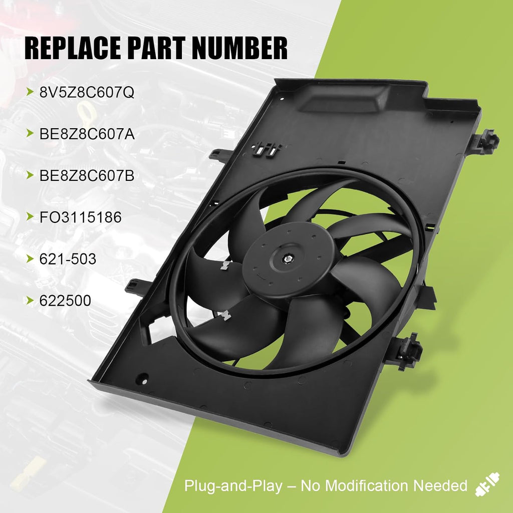 621-503 Radiator Cooling Fan Replacement for Ford Fiesta Base SE 2011-2019