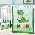 Crib Bedding Set for Boys,4 Piece Dinosaur Baby Bedding Set,Standard Size Toddler Nursery Bedding Includes