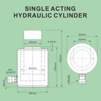Growlush 20T Single-Acting Hydraulic Cylinder, 50mm(2") Stroke
