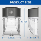 CINOTON 26W LED Wall Pack Light with Dusk to Dawn Sensor 5000k Bronze 4Pack