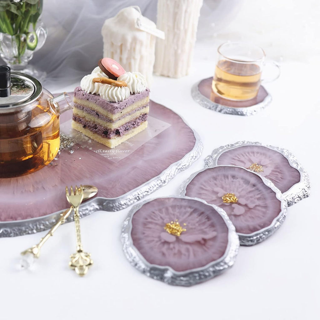 Resin Coaster Molds, Agate Geode Silicone Mold for Epoxy Resin Cup Mats, Home Decoration (4)