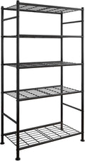 Storage Shelves - 5 Tier Shelf Organizer, Heavy Duty Garage Shelving Unit with Leveling Feet, Stable Metal Shelves