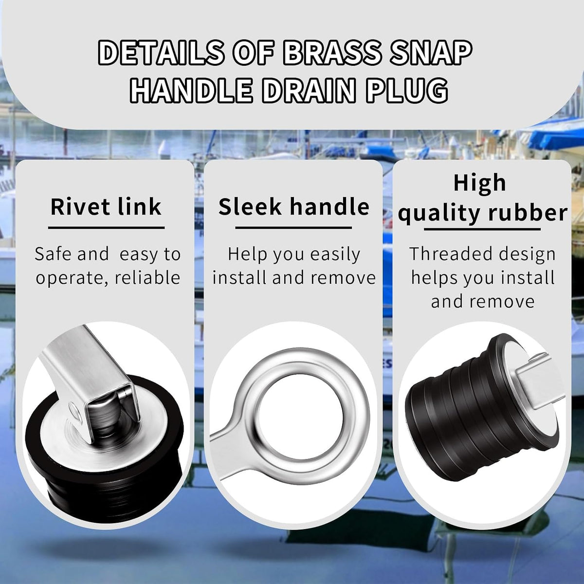 Honoson 2 Pcs Boat Drain Plug Stainless Steel 1 Inch for Drains