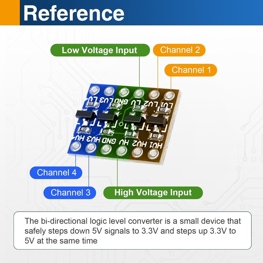 10PCS 4-Channel Logic Level Shifter Modules, 3.3V to 5V Converter