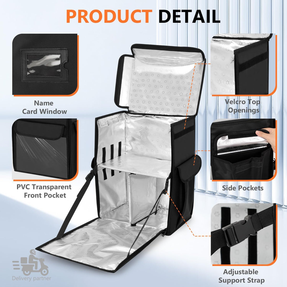 Insulated Food Delivery Backpack, Delivery Bags for Uber Eats DoorDash